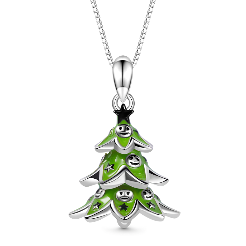 Gnoce Dark Skull Christmas Tree Necklace_1