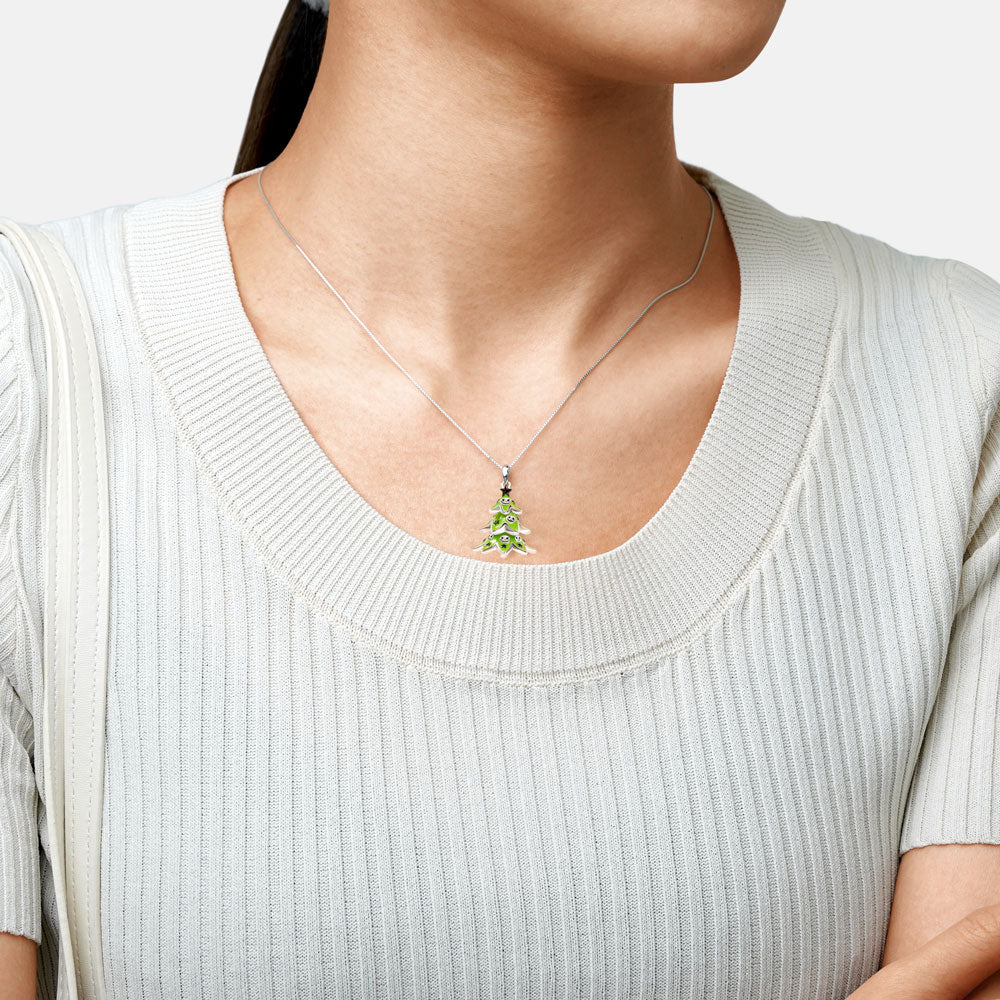 Gnoce Dark Skull Christmas Tree Necklace_3