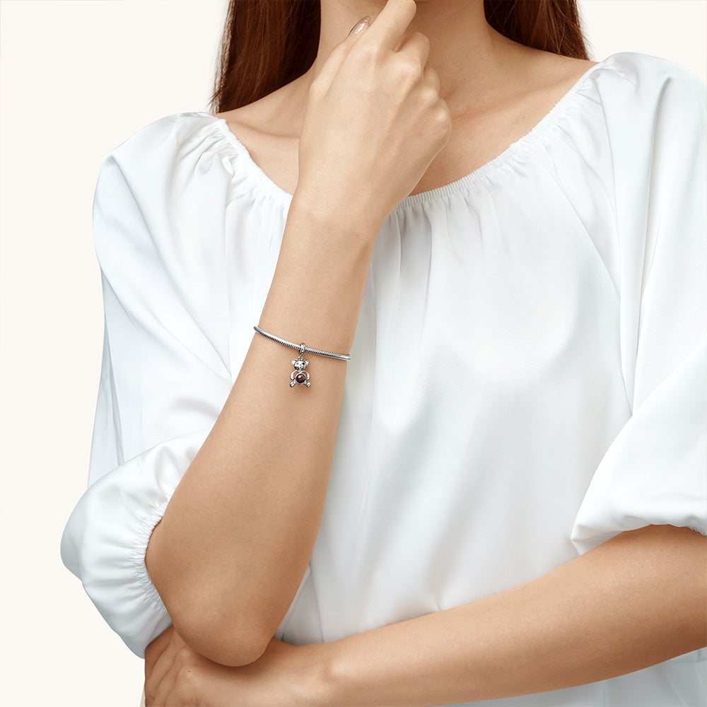 Gnoce Projection Bear Personalized Photo Pendant Dangle Charm_3