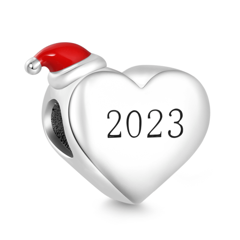 Gnoce "Merry Christmas" Year Engravable Heart Charm_2