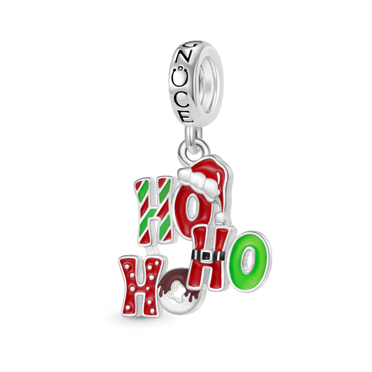 Gnoce Christmas Letter Style Charm Platinum-plated Silver Blend_1
