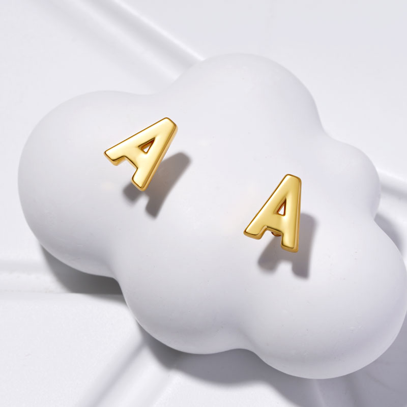 Gnoce Initial Letters Personalized Stud Earrings_2