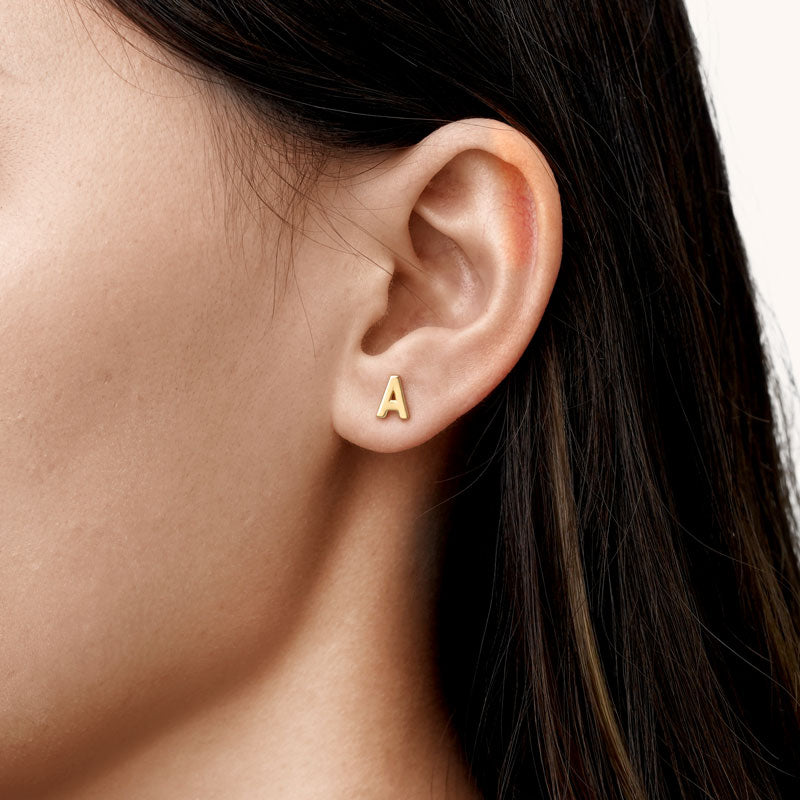 Gnoce Initial Letters Personalized Stud Earrings_3