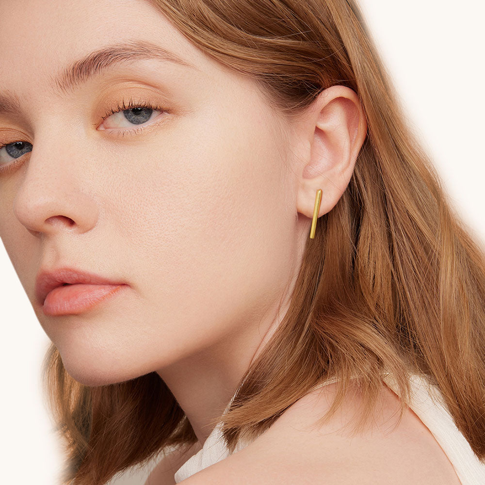 Gnoce Long Bar Studs Earrings_5