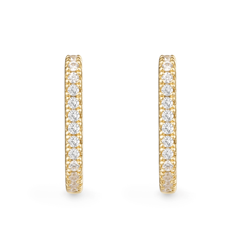 Gnoce Pave Huggie Stud Earrings_1