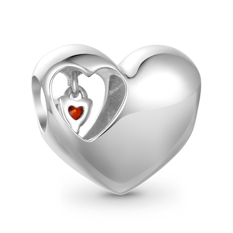 Gnoce Love Heart Birthstone Personalized Charm_2