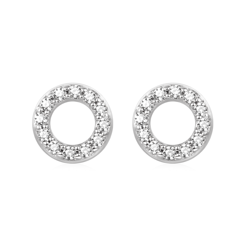 Gnoce Mini Pave Disc Stud Earrings_3