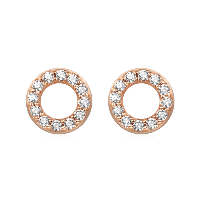 Gnoce Mini Pave Disc Stud Earrings_2