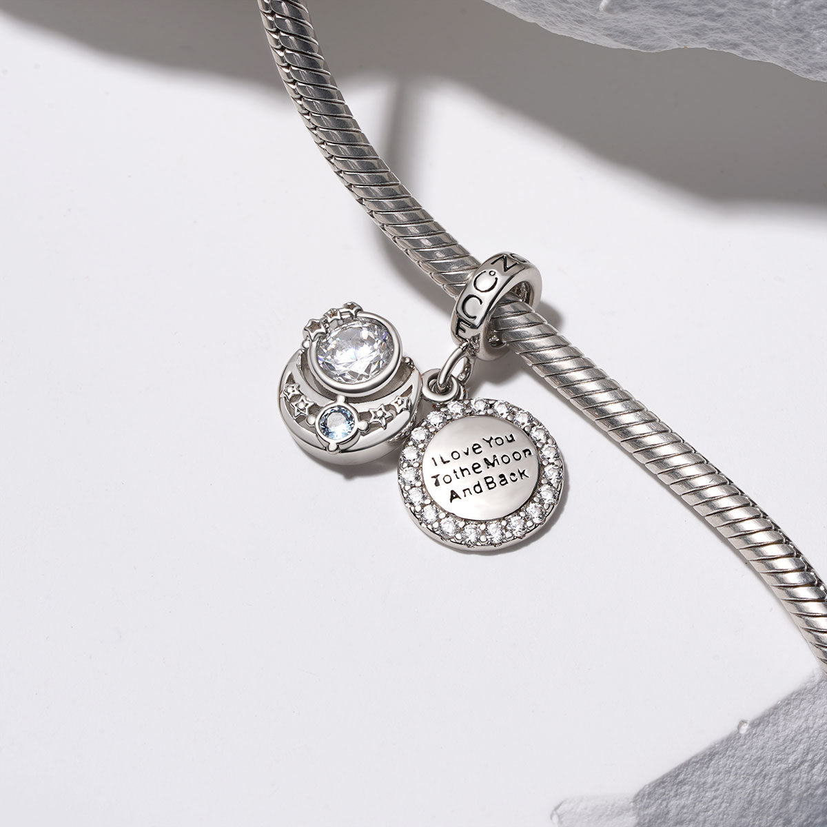 Gnoce Star Moon Engravable Pendant Dangle Charm_5