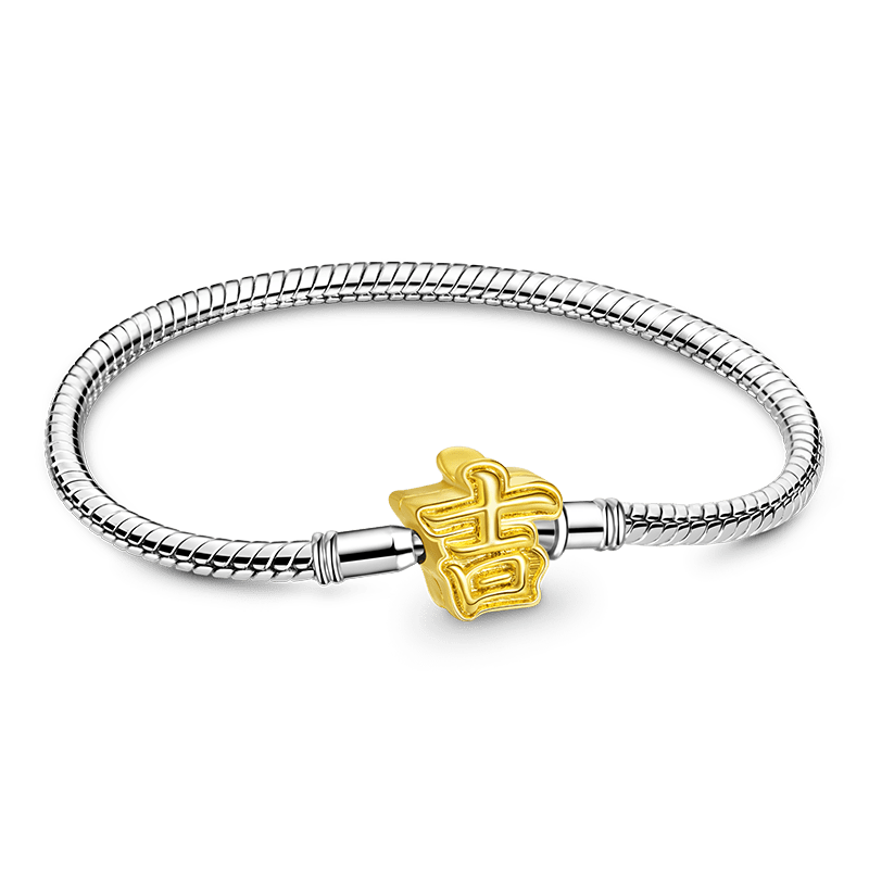 Gnoce Auspicious Basic Snake Chain Bracelet Platinum-plated Silver Blend_1