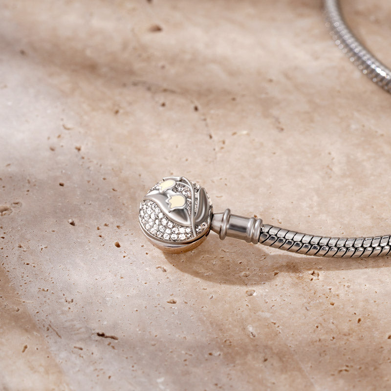 Gnoce Lily Flower Ball Basic Snake Chain Bracelet_2
