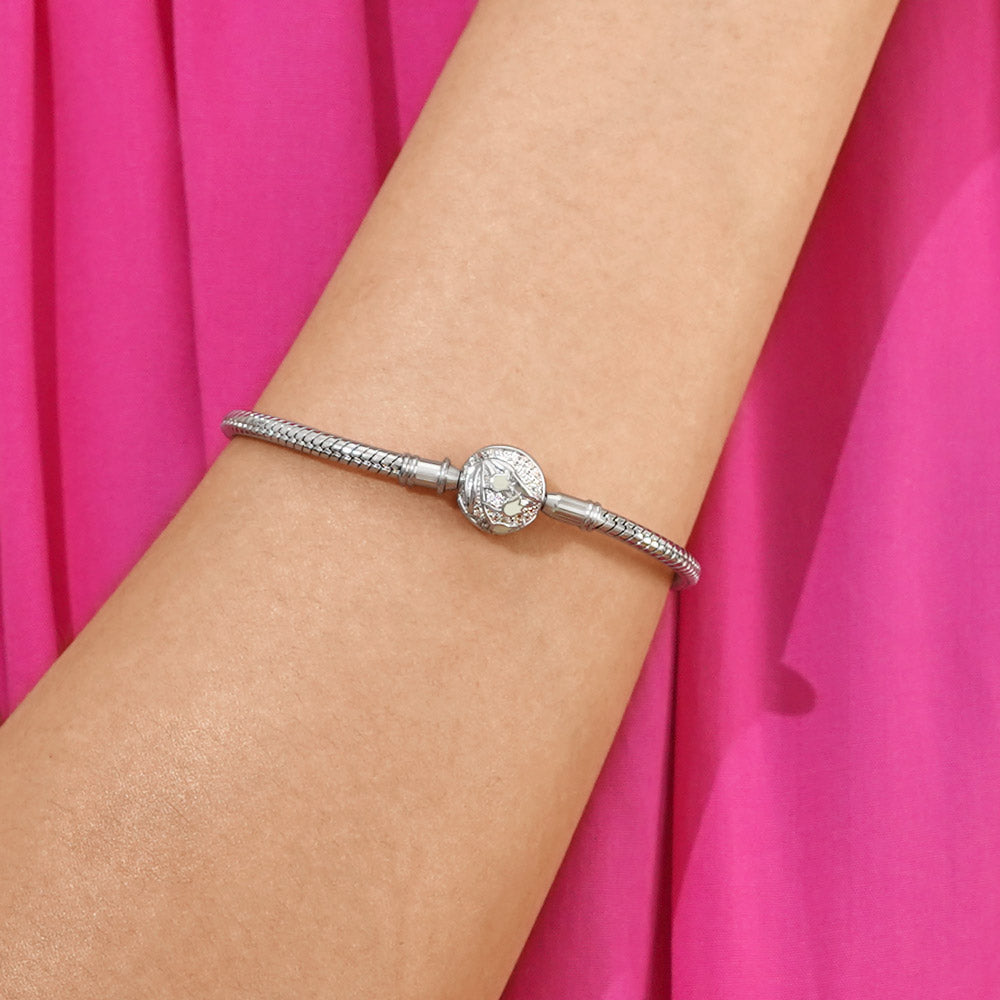 Gnoce Lily Flower Ball Basic Snake Chain Bracelet_4