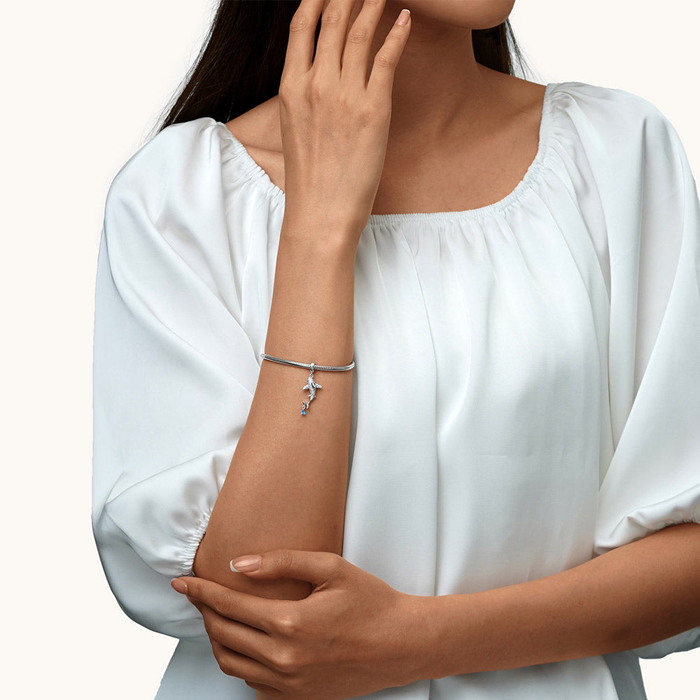 Gnoce Sparkling Shark Pendant Dangle Charm_4