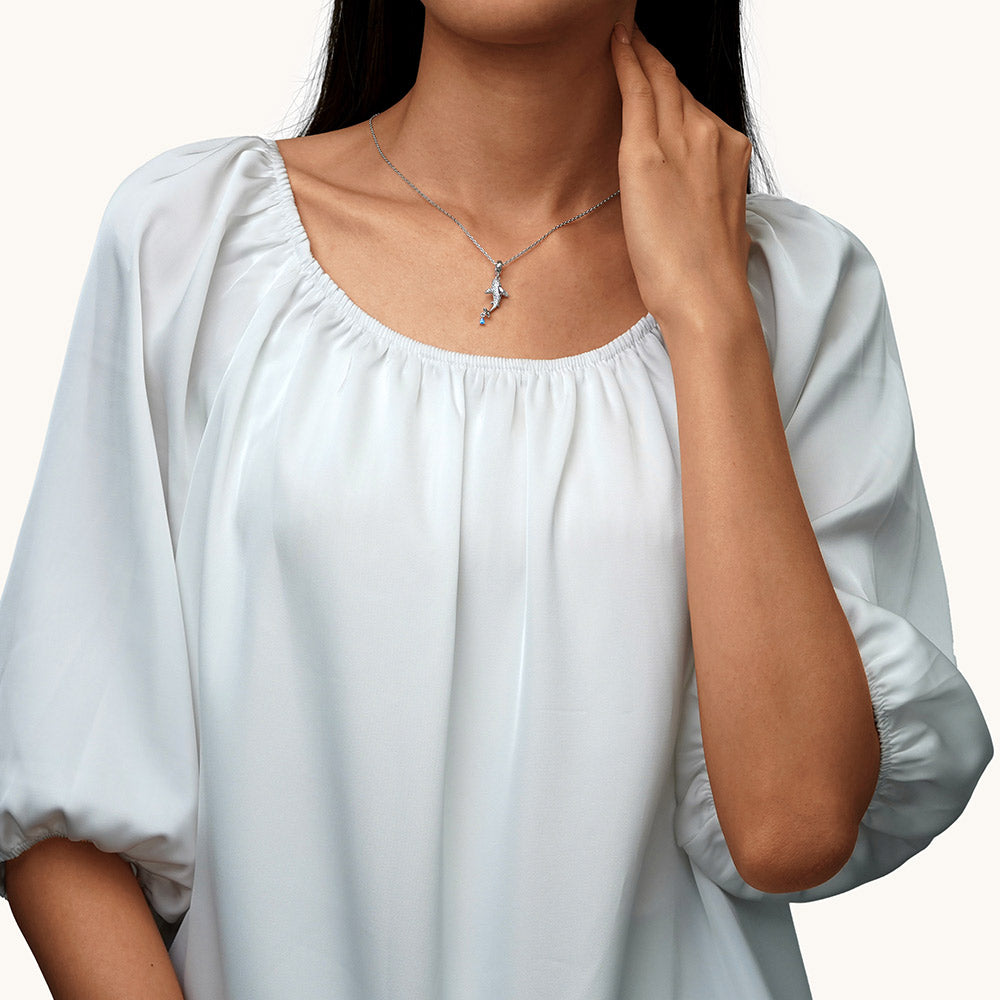 Gnoce Sparkling Shark Pendant Dangle Charm_6