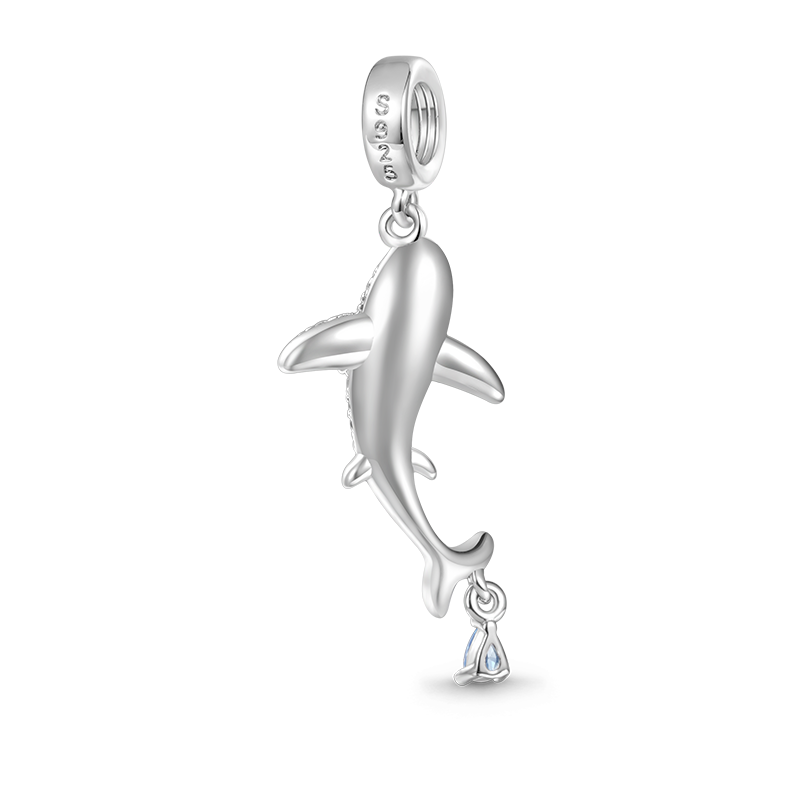Gnoce Sparkling Shark Pendant Dangle Charm_2