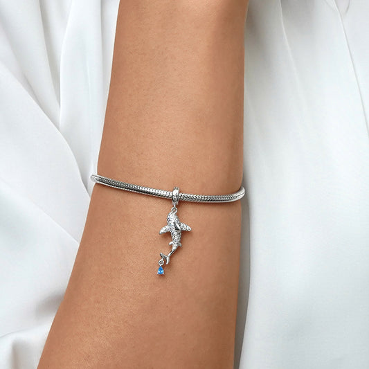 Gnoce Sparkling Shark Pendant Dangle Charm_5