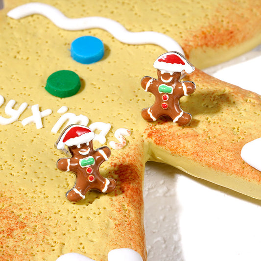 Gnoce Christmas Gingerbread Man Stud Earrings_4