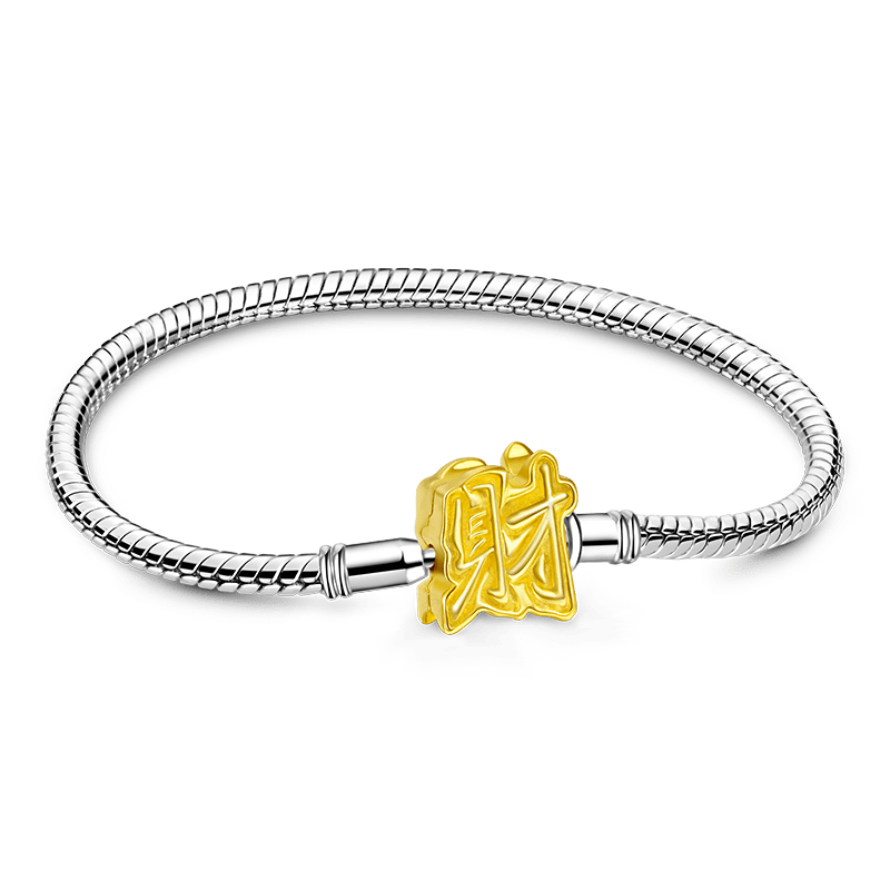 Gnoce 18k Gold-plated "Wealth" Basic Snake Chain Bracelet_1