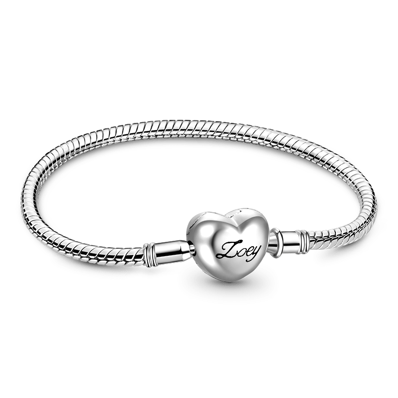Gnoce Heart Engravable Basic Snake Chain Bracelet_1