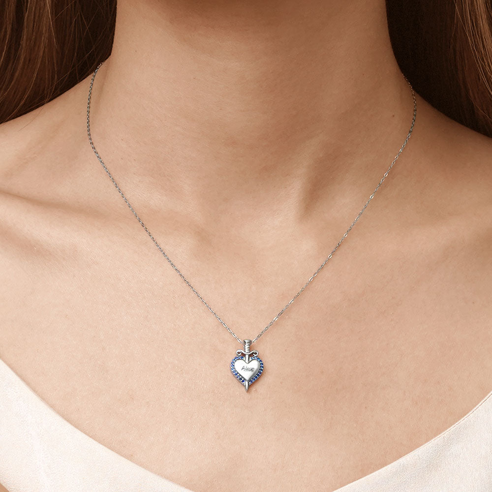 Gnoce Engravable Screws Drive Into Love Heart Necklace_3