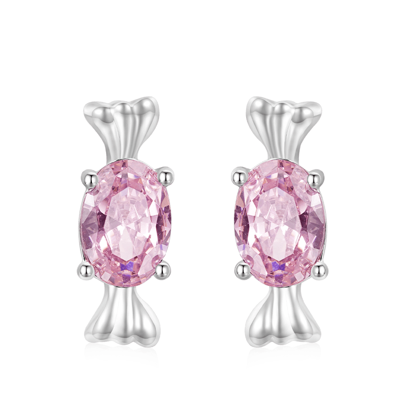 Gnoce Pink Candy Stud Earrings_1