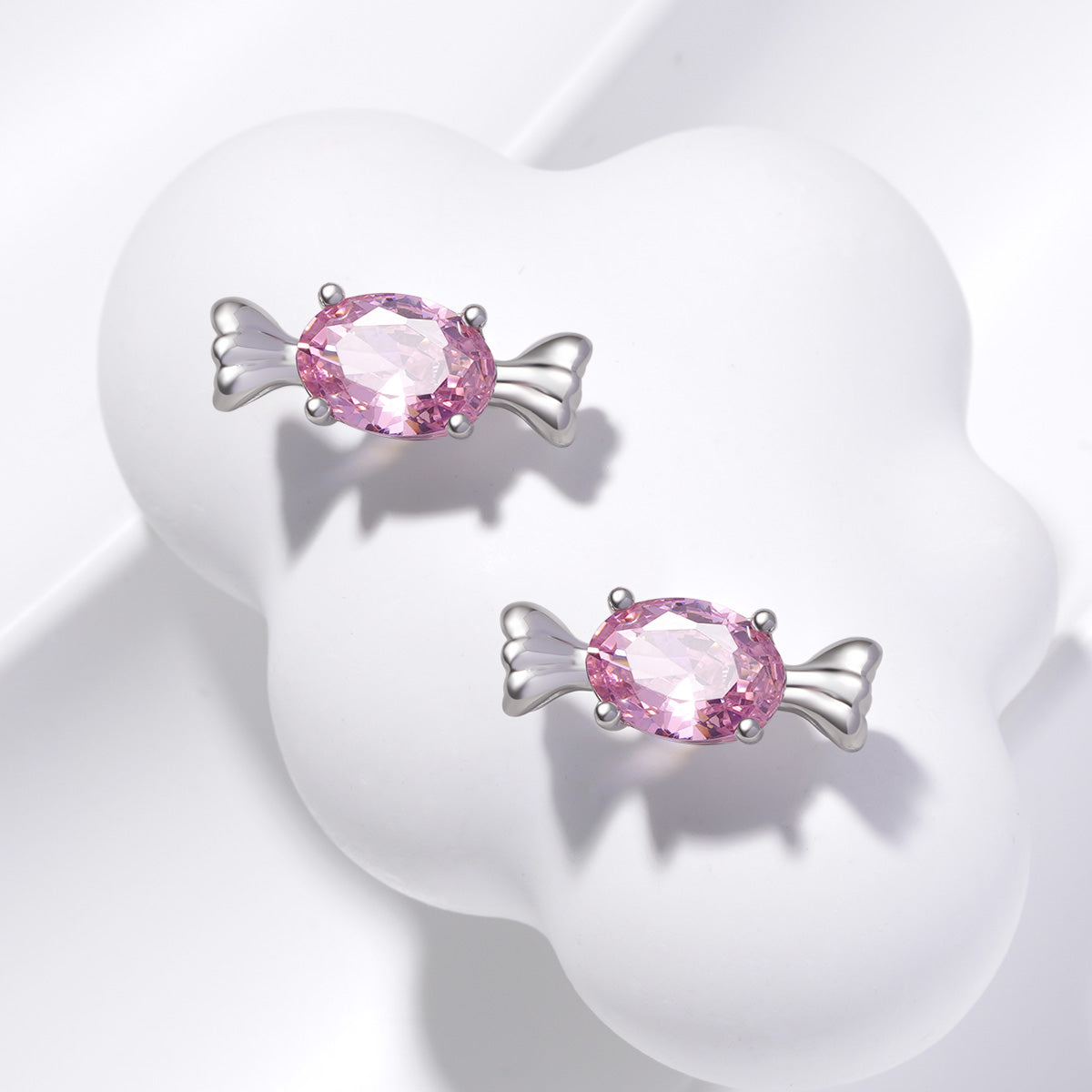 Gnoce Pink Candy Stud Earrings_3
