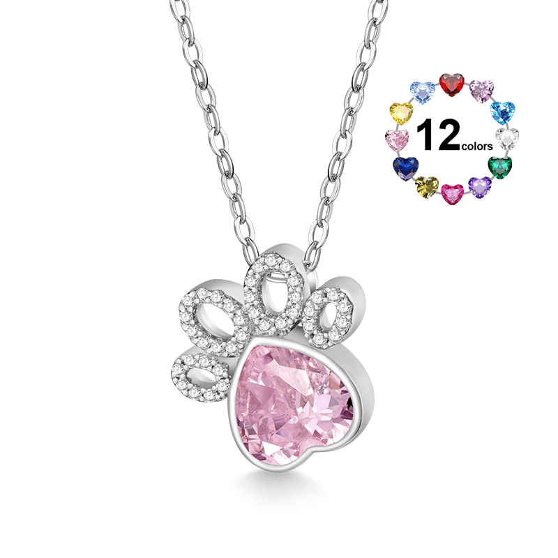 Gnoce Birthstone Cat paws Necklace_1
