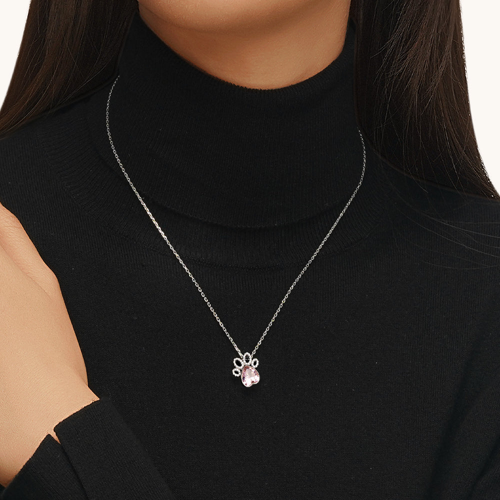 Gnoce Birthstone Cat paws Necklace_6