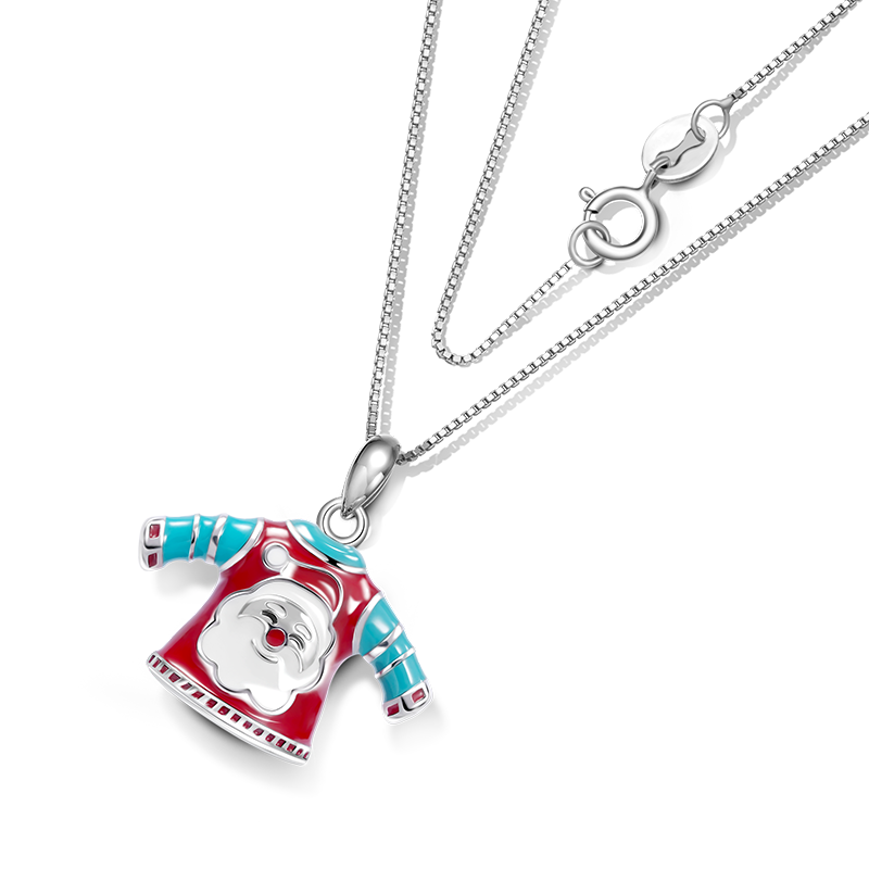 Gnoce Santa Claus T-shirt Necklace Platinum-plated Silver Blend_2