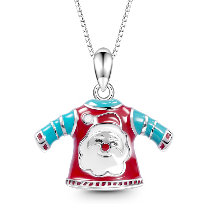 Gnoce Santa Claus T-shirt Necklace Platinum-plated Silver Blend_1