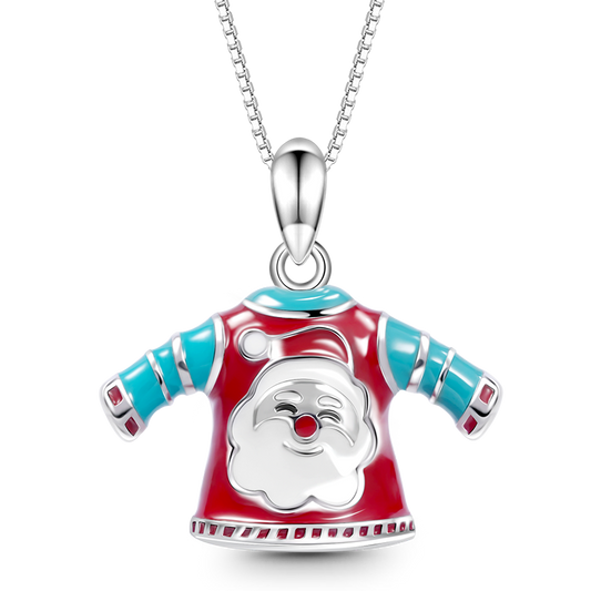 Gnoce Santa Claus T-shirt Necklace Platinum-plated Silver Blend_1