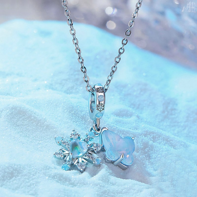 Gnoce Christmas Snow Butterfly Pendant Dangle Charm_3