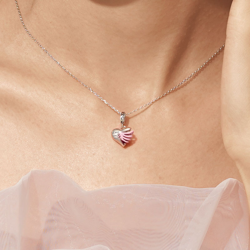 Gnoce “A piece of my heart” Rib Heart Pendant Dangle Charm_4