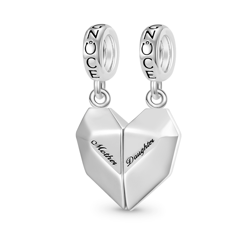 Gnoce Magnet Heart Engravable Charm Platinum-plated Silver Blend_3