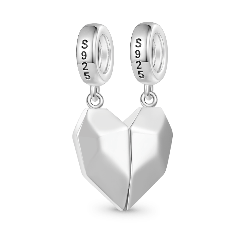 Gnoce Magnet Heart Engravable Charm Platinum-plated Silver Blend_4