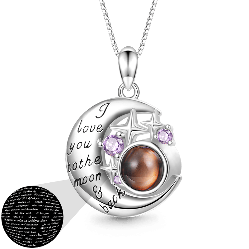 Gnoce Projection "I Love You" Moon&Star Necklace_1