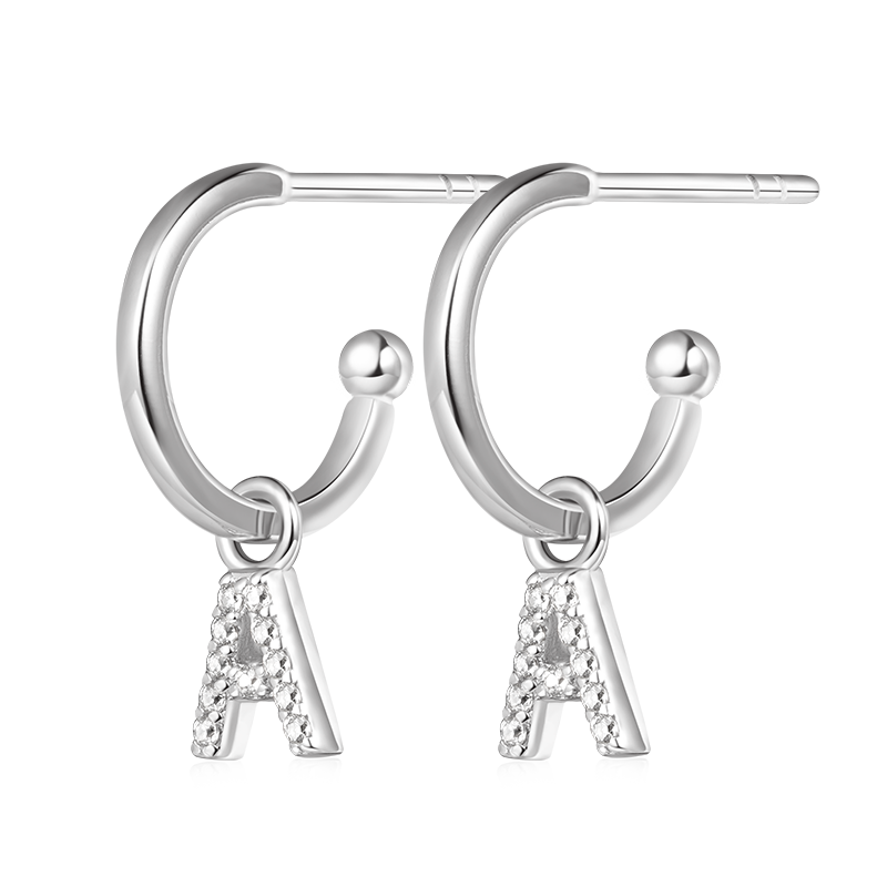 Gnoce Letter Drop Hoop Earrings_3