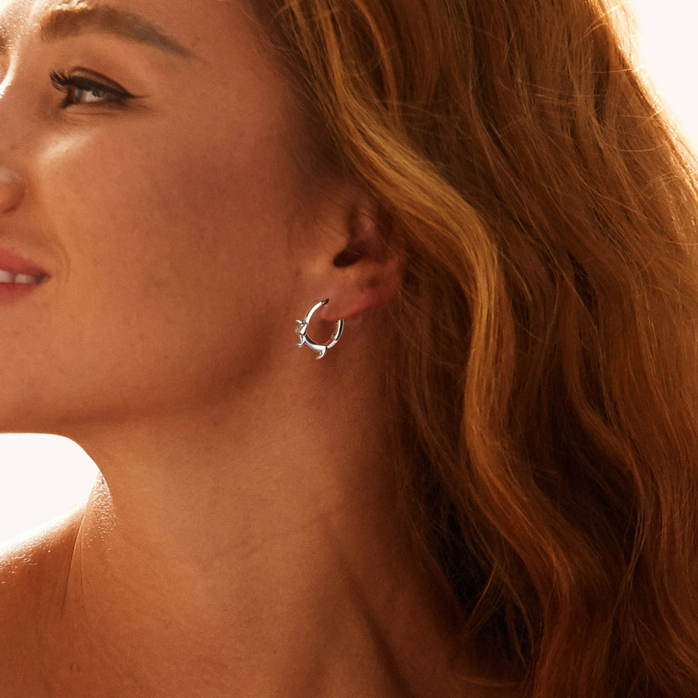 Gnoce Dachshund Cute Dog Hoop Earrings_4
