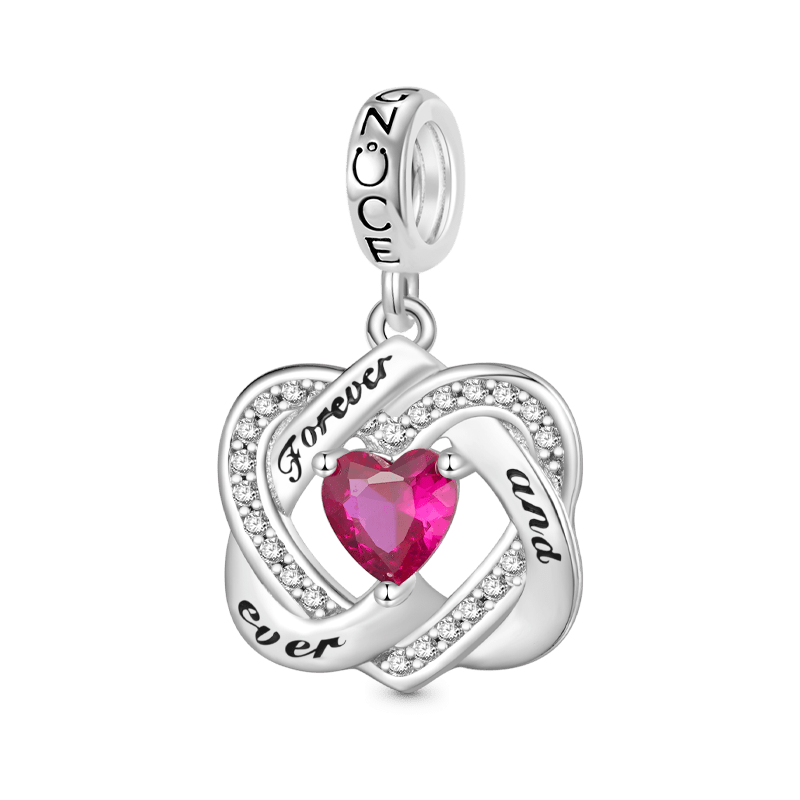 Gnoce "Forever and ever" Love Heart Birthstone Pendant Dangle Charm_2
