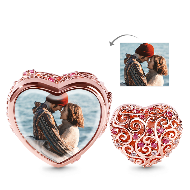 Gnoce Heart Shaped Hollow Photo Charm_1