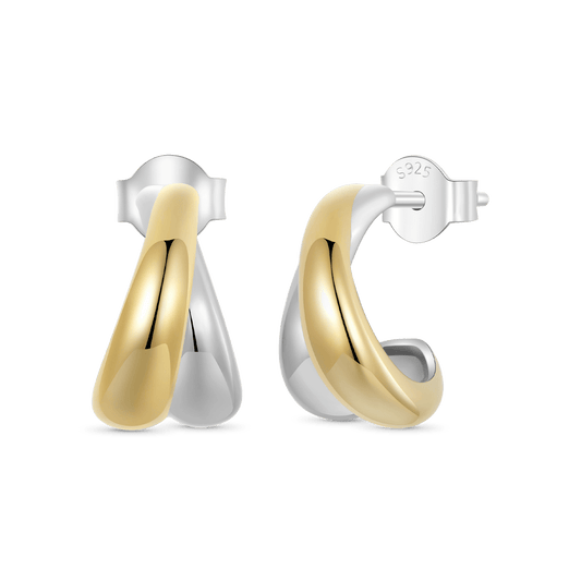 Gnoce Classic Double Roll Stud Earrings_1