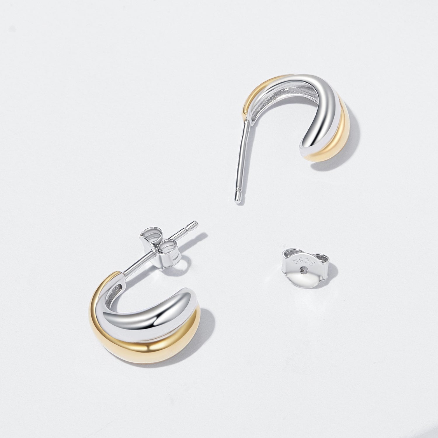 Gnoce Classic Double Roll Stud Earrings_3