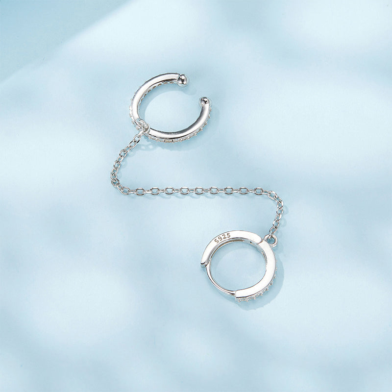 Gnoce Ear Cuff Chain Threader Hoop Earrings_5