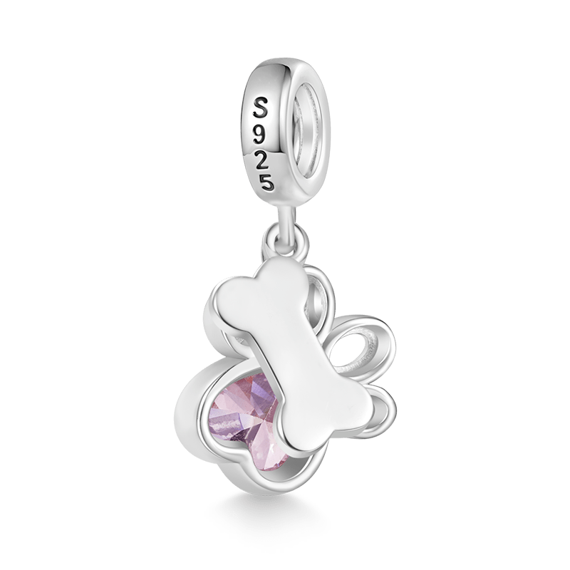 Gnoce Pet Paw Print Bone Engravable Name Pendant Dangle Charm_2