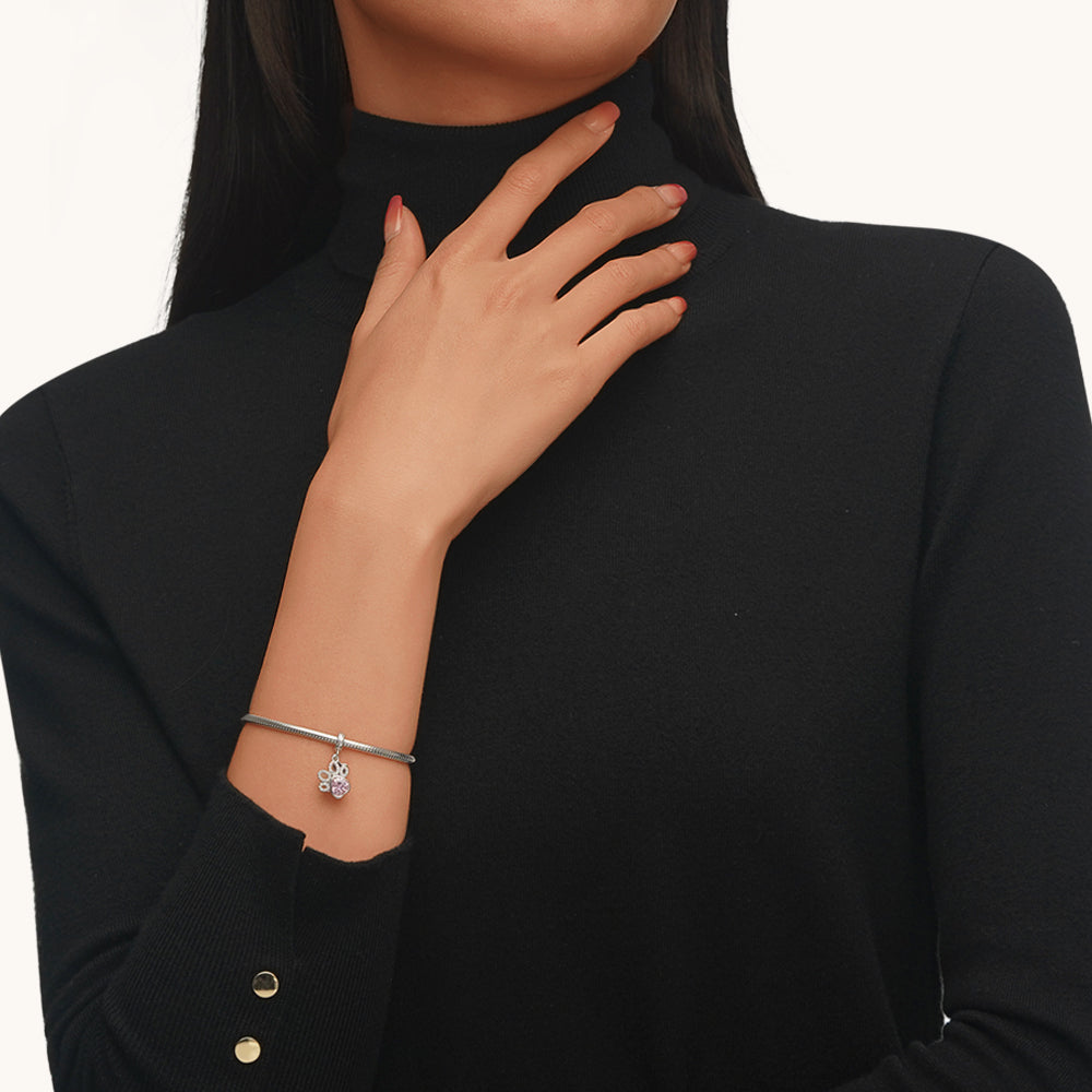 Gnoce Pet Paw Print Bone Engravable Name Pendant Dangle Charm_7