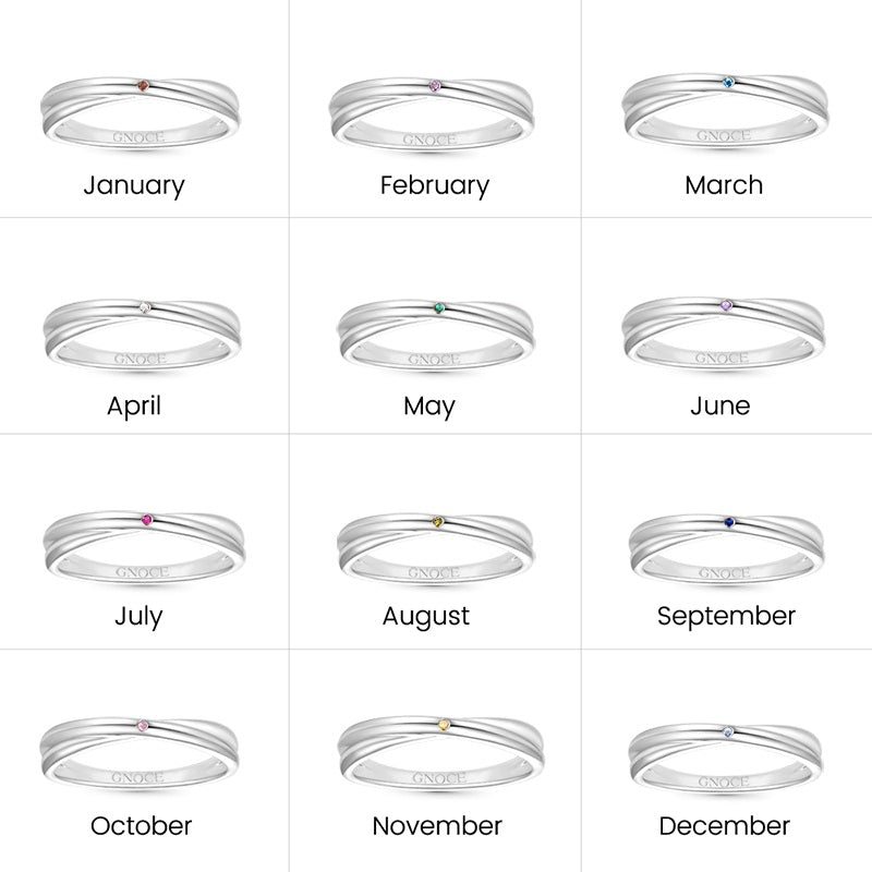 Gnoce Diamond Twisted Birthstone Ring_7