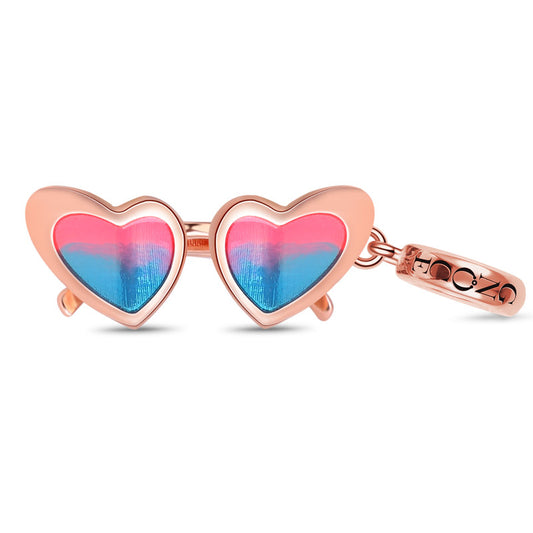 Gnoce "Summer Rainbow" Sunglasses Charm Bead Pendant Rose Gold Plated 925 Sterling Silver_1