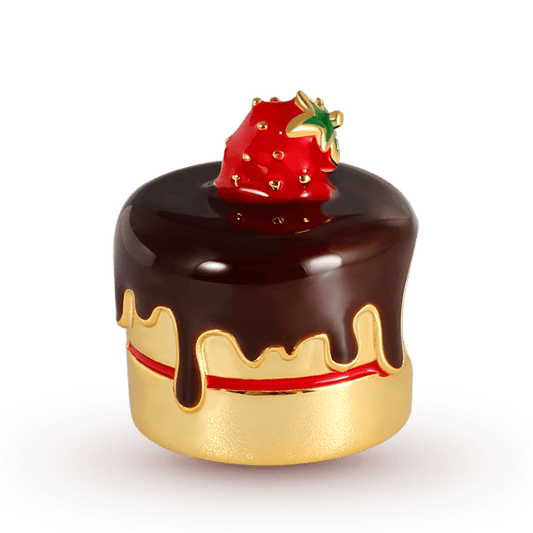 Strawberry Chocolate Cake Charm Bead Sterling Silver 18k Gold Plated_1