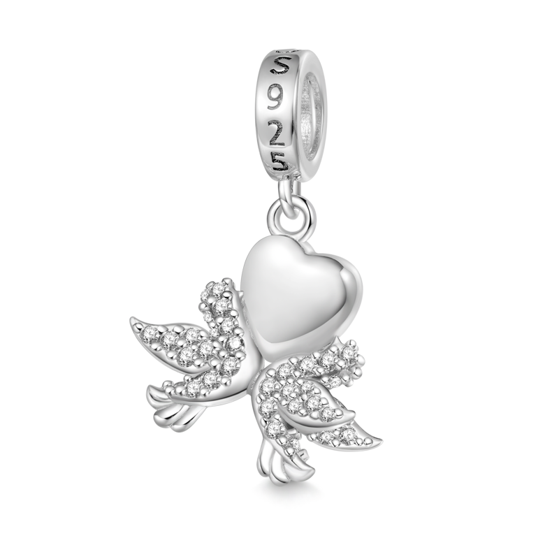 Gnoce Love Birds Moonstone Pendant Dangle Charm_2