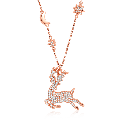 Gnoce Elk Necklace Paved with Stones_1